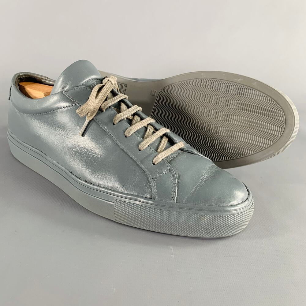 COMMON PROJECTS Size 10 Grey Leather Low Top Sneakers - Picture 5 of 10